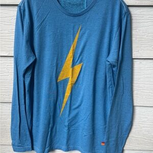 Aviator Nation Blue Tee with Gold Lightning Bolt UNISEX Sizing MED
